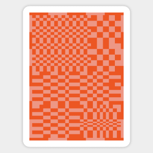 Checkerboard Pattern - Red 2 Sticker